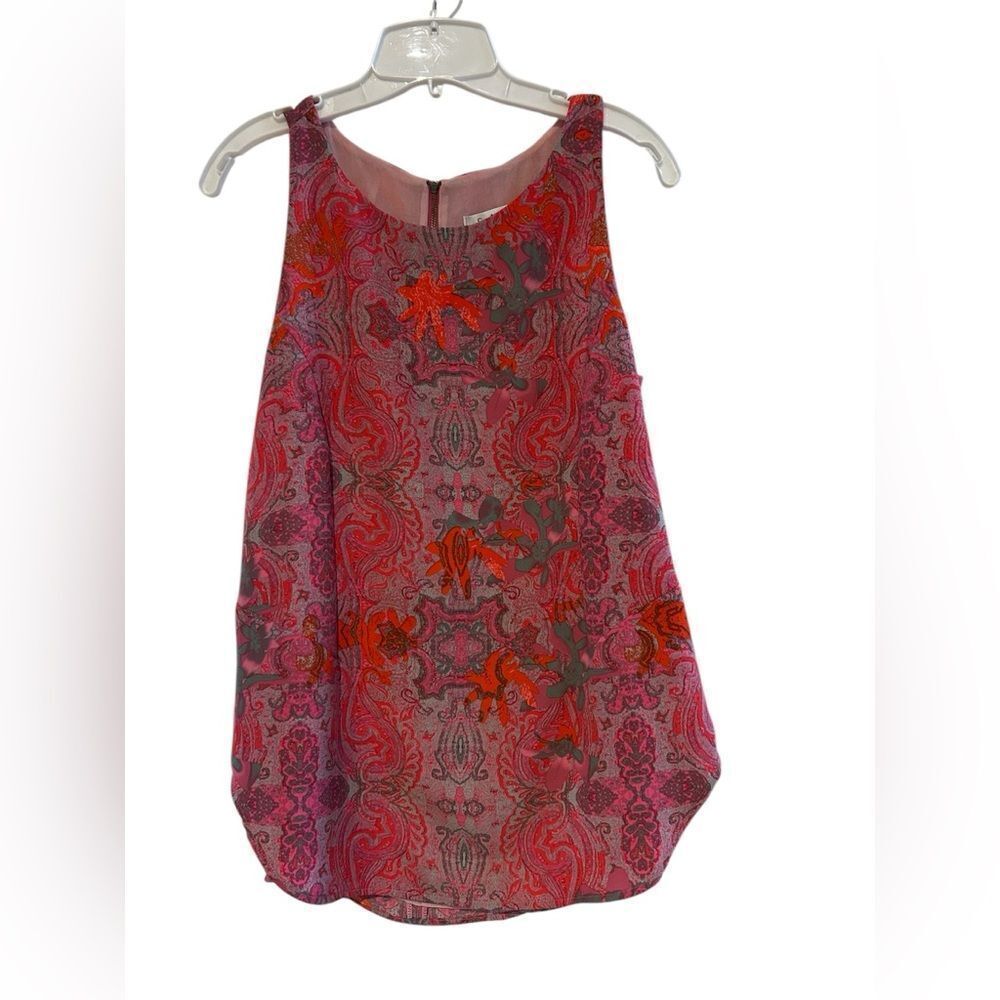 Cabi Jubilee Pink Paisley Sleeveless Blouse Size M